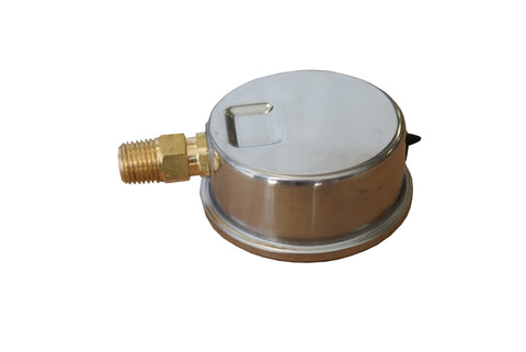 PRM 304 Stainless Steel Pressure Gauge with Brass Internals, 0-30 PSI, 2-1/2 Inch Dial, 1/4 Inch NPT Bottom Mount