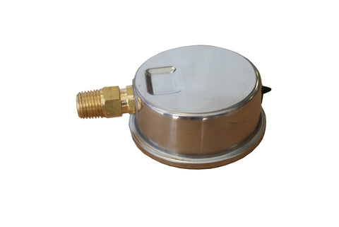 PRM 304 Stainless Steel Pressure Gauge with Brass Internals, 0-50 PSI, 2-1/2 Inch Dial, 1/4 Inch NPT Bottom Mount