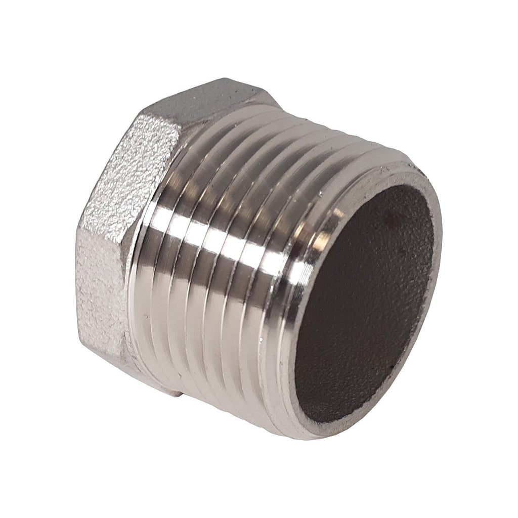 Ss Threaded Plug 2 Inch NPT Threaded Stainless Steel Hex End Plug, 304 SS, 150#