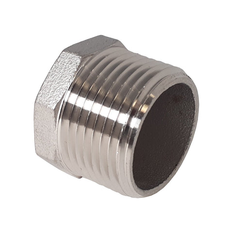 2 Inch NPT Threaded Stainless Steel Hex End Plug, 304 SS, 150#