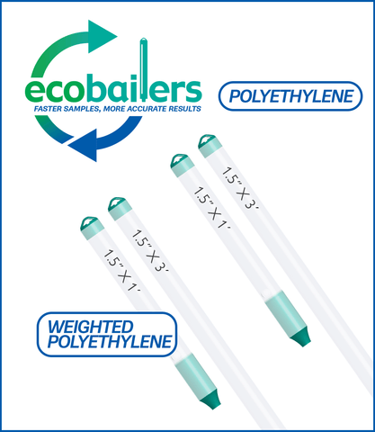 EcoBailer Pro PE151 Polyethylene Disposable Bailers, 1.5 Inch X 12 Inch, Case of 24