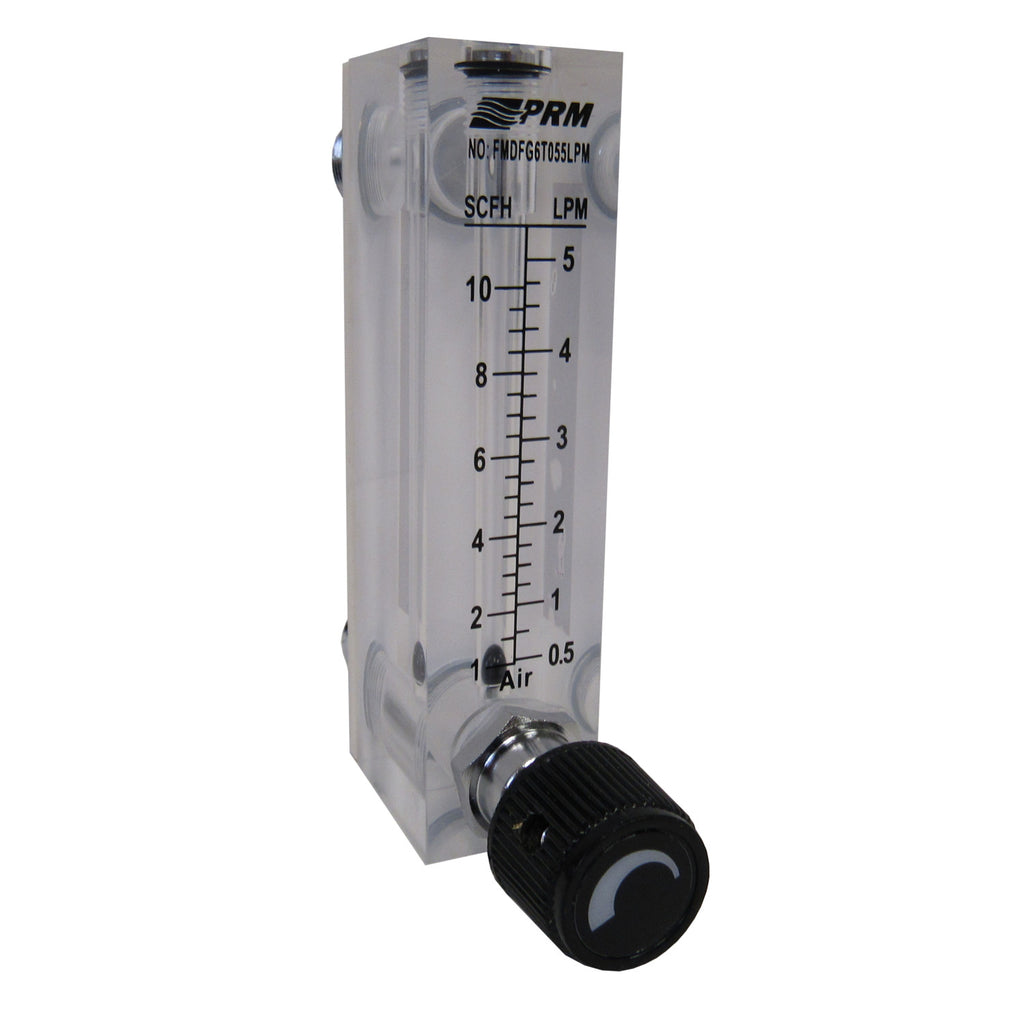 PRM FMDFG6T055LPM 0.5-5 LPM Air Rotameter Flow Meter with Integrated Flow Valve
