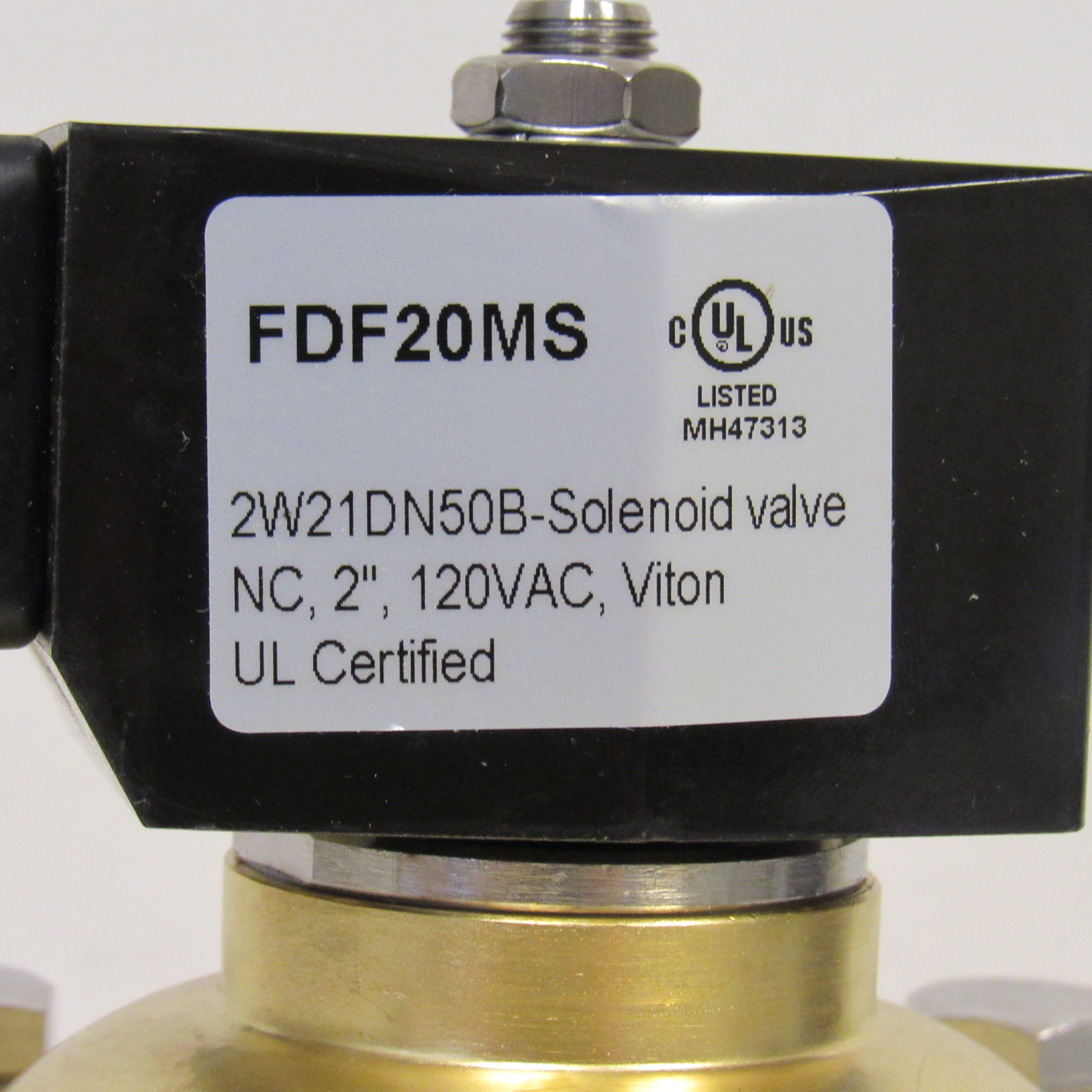 Solenoid Valve, 2 Inch NPT, Brass Body, 120 VAC Coil, Zero Differential