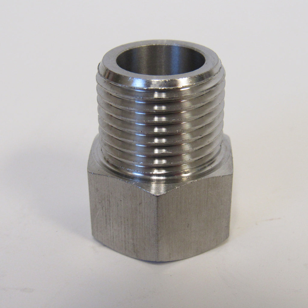 BSPP Adapters - Stainless Steel - 1/4 Inch Male NPT  x  1/4 Inch BSPP Female