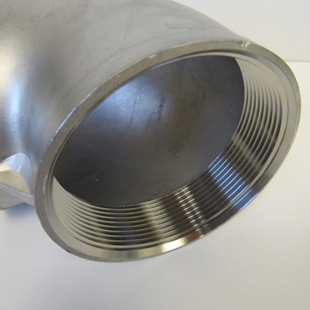 304 Stainless Steel 90 Degree Elbow, Class 150, 3 Inch NPT Thread