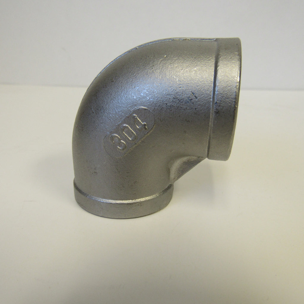 304 Stainless Steel 90 Degree Elbow, Class 150, 2 Inch NPT Thread