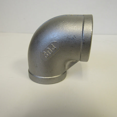 304 Stainless Steel 90 Degree Elbow, Class 150, 1/2 Inch NPT Thread