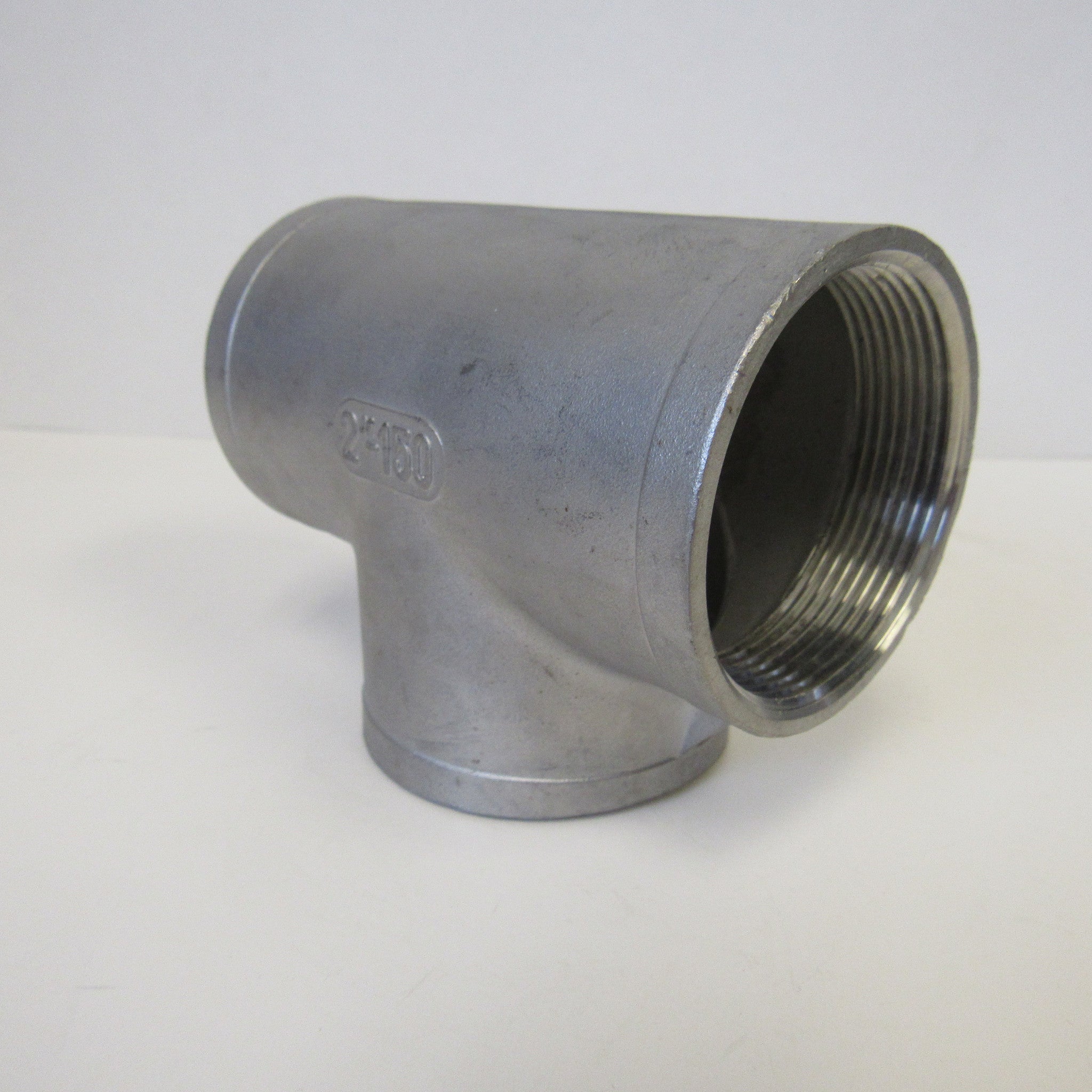 304 Stainless Steel Straight Tee, Class 150, 1-1/4 Inch NPT Thread