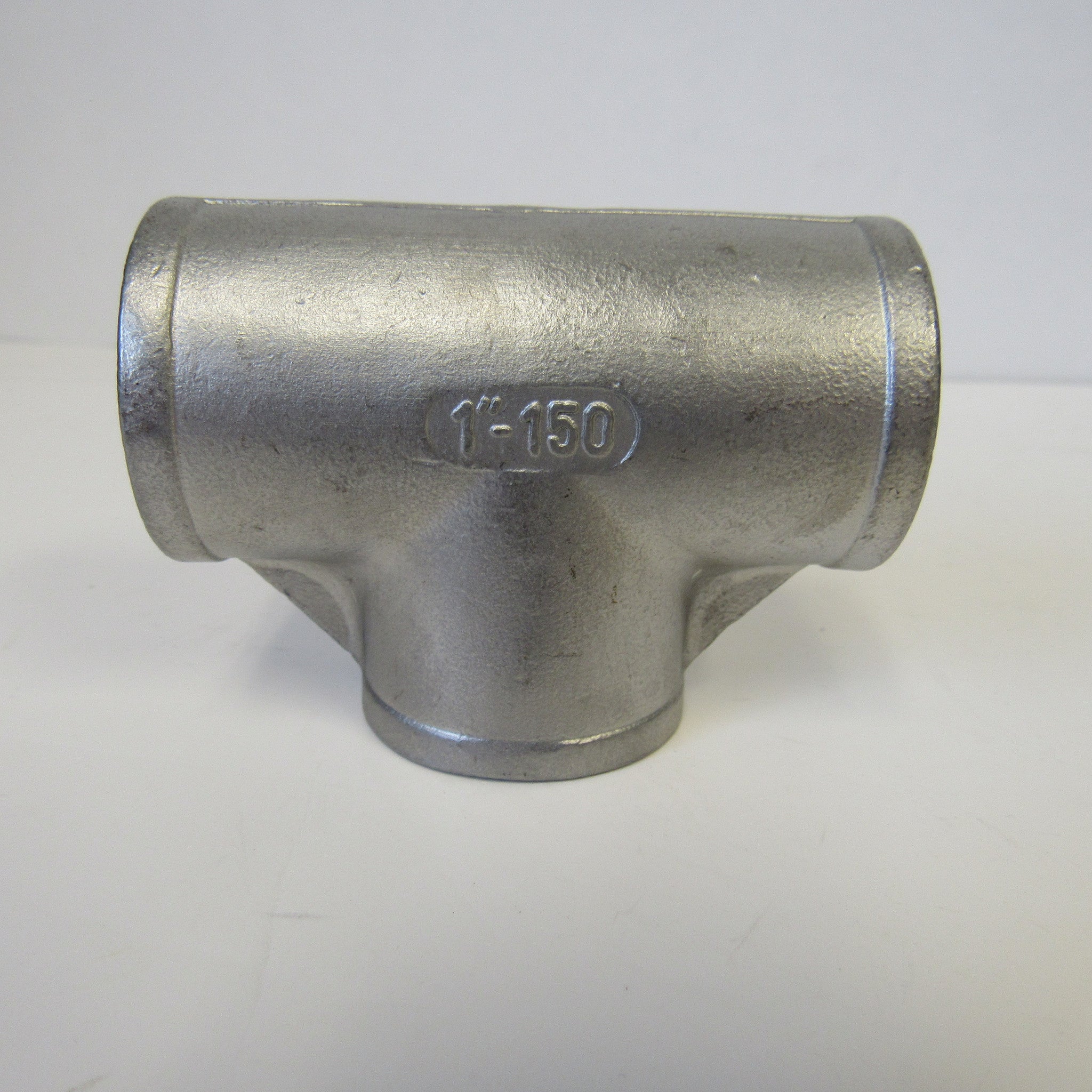 304 Stainless Steel Straight Tee, Class 150, 1-1/2 Inch NPT Thread