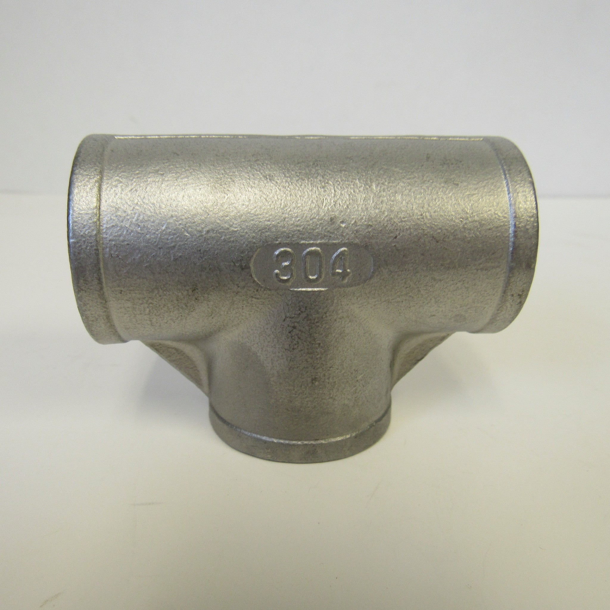 304 Stainless Steel Straight Tee, Class 150, 1-1/4 Inch NPT Thread