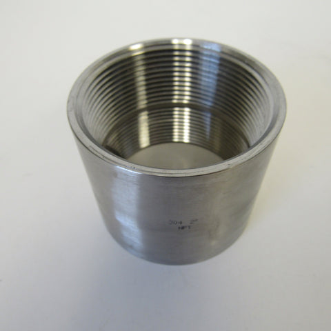 Stainless Steel Straight Coupling, 304 SS, Class 150 - 1/2 Inch NPT