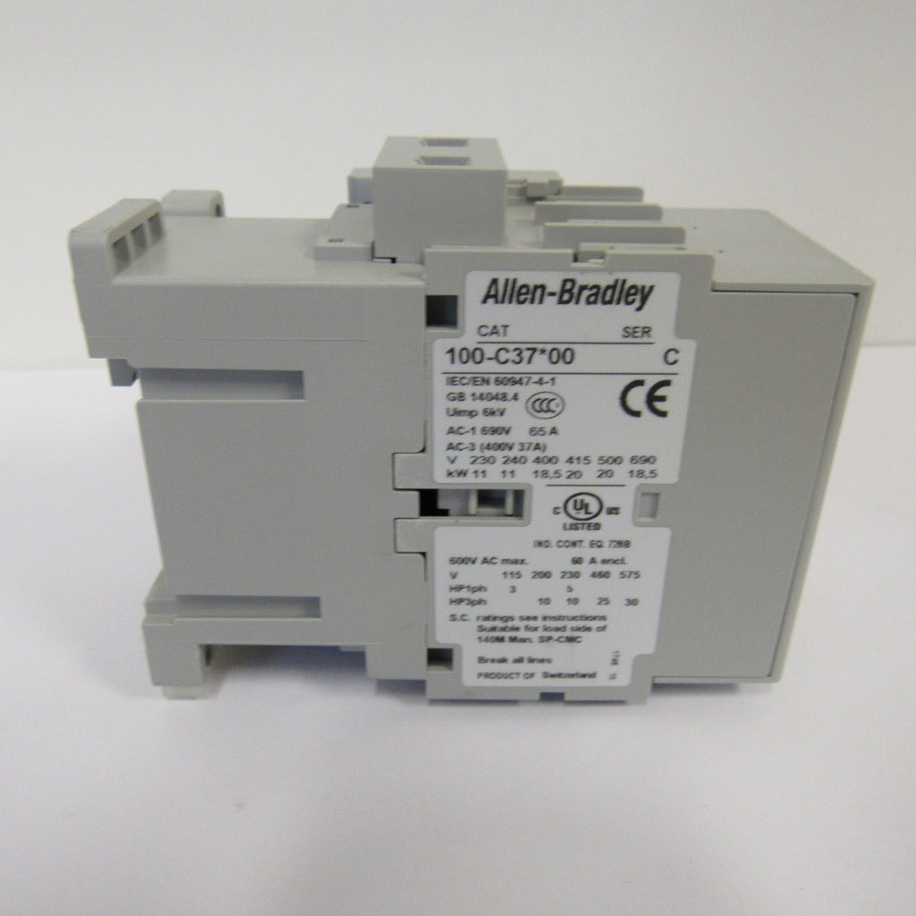 Allen-Bradley100-C37J10 IEC Standard Contactor, 37 Amp, 24V Coil