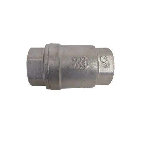 1/2 Inch 304 Stainless Steel Spring Check Valve, 1000 WOG