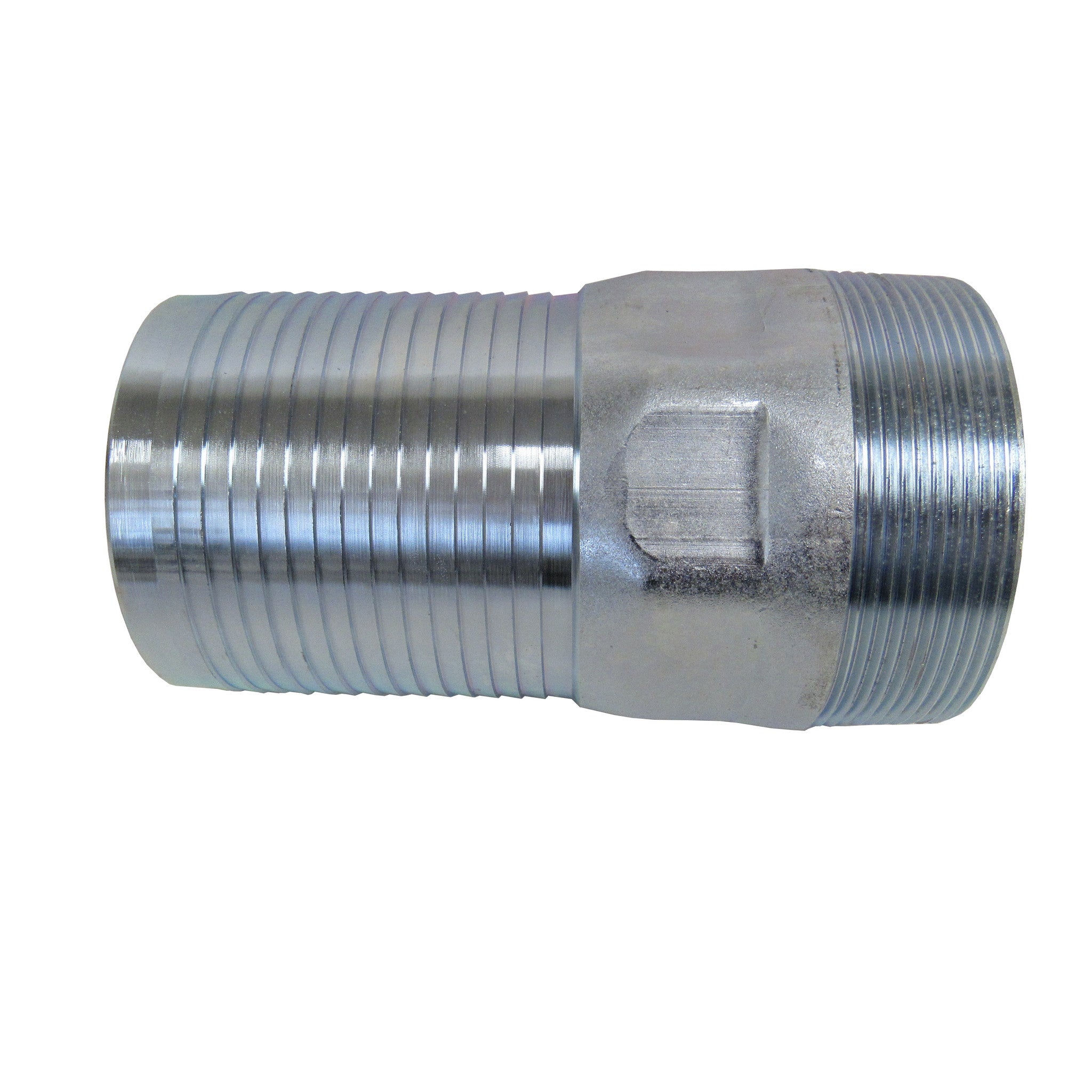 Galvanized King Nipple, 6 Inch MNPT Thread X Hose Barb