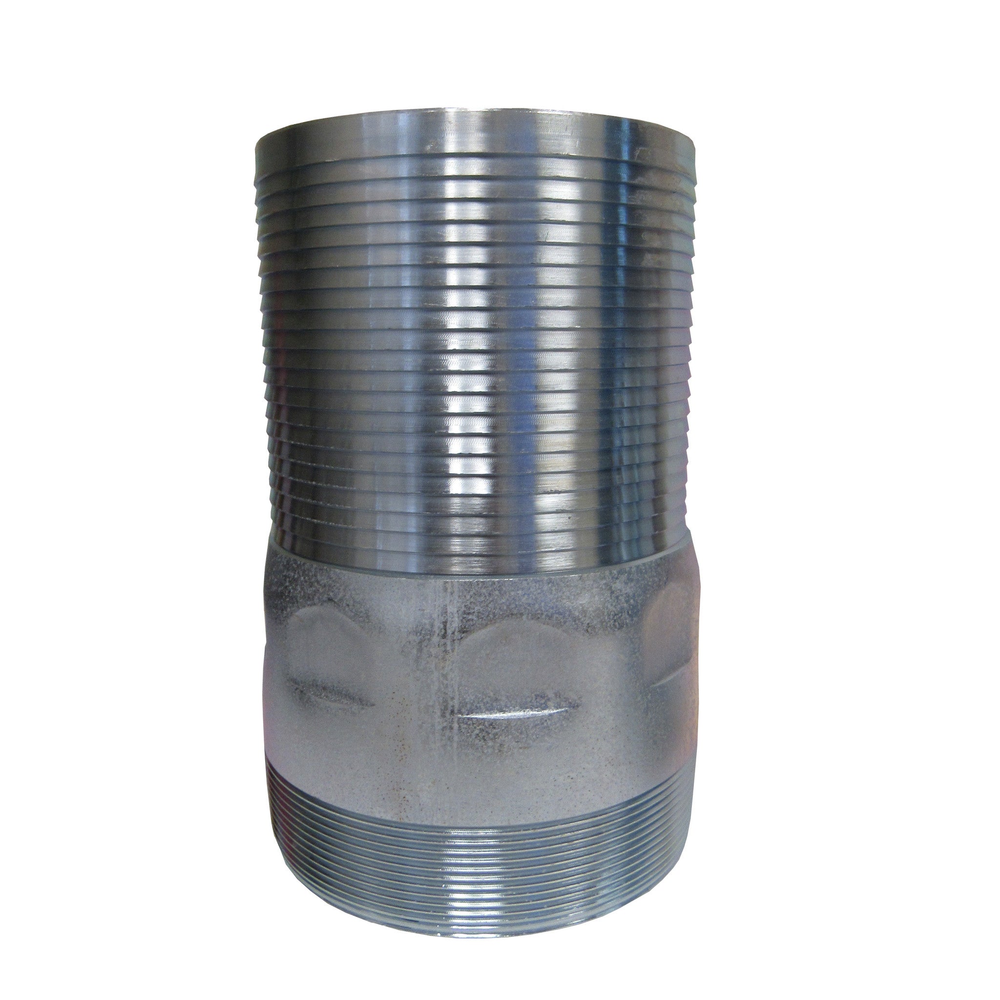 Galvanized King Nipple, 6 Inch MNPT Thread X Hose Barb