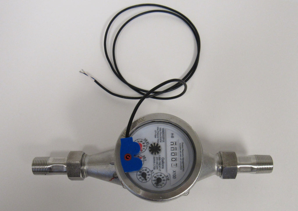 PRM 1-1/4 Inch NPT Stainless Steel Multi-Jet Totalizing Water Meter with Pulse Output