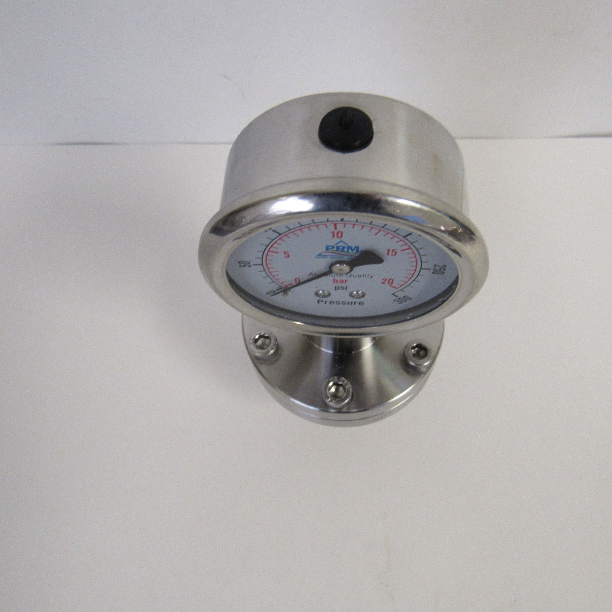 PRM 304 Stainless Steel Pressure Gauge with Stainless Steel Internals and Diaphragm Protector, 0-300 PSI, 2-1/2 Inch Dial, 1/4 Inch NPT Bottom Mount