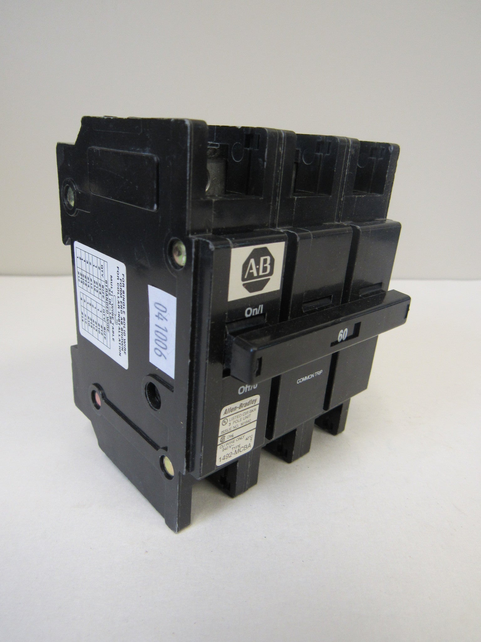 Allen Bradley 1492-MCBA350 Circuit Breaker, 3 Pole, 50 Amp