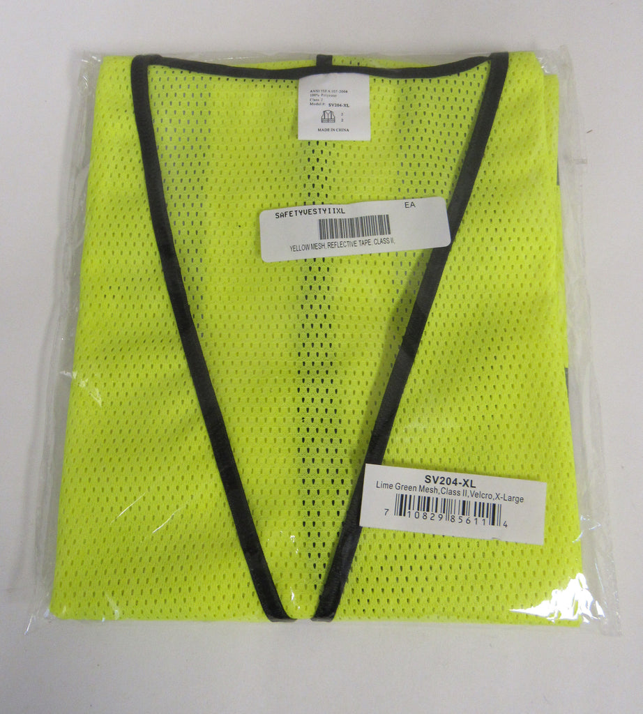 Yellow Mesh Safety Vest, Class 2, Reflective