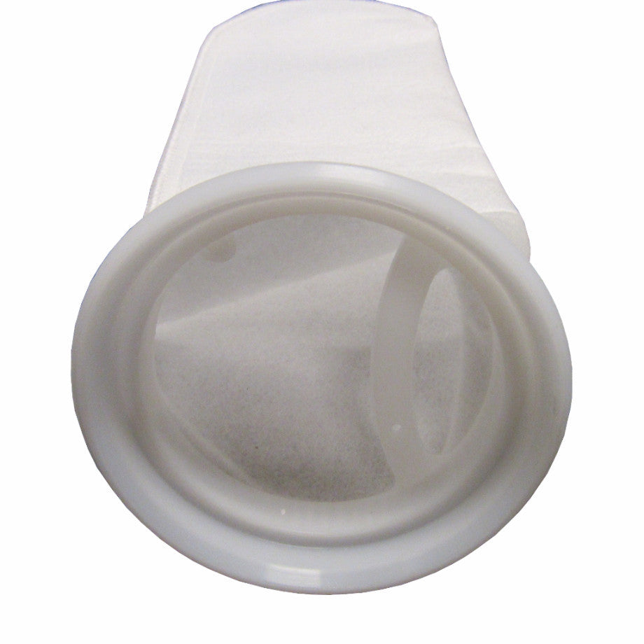 #4 Size Polyester Felt Liquid Filter Bags, Polypropylene Ring - 5 Micron 