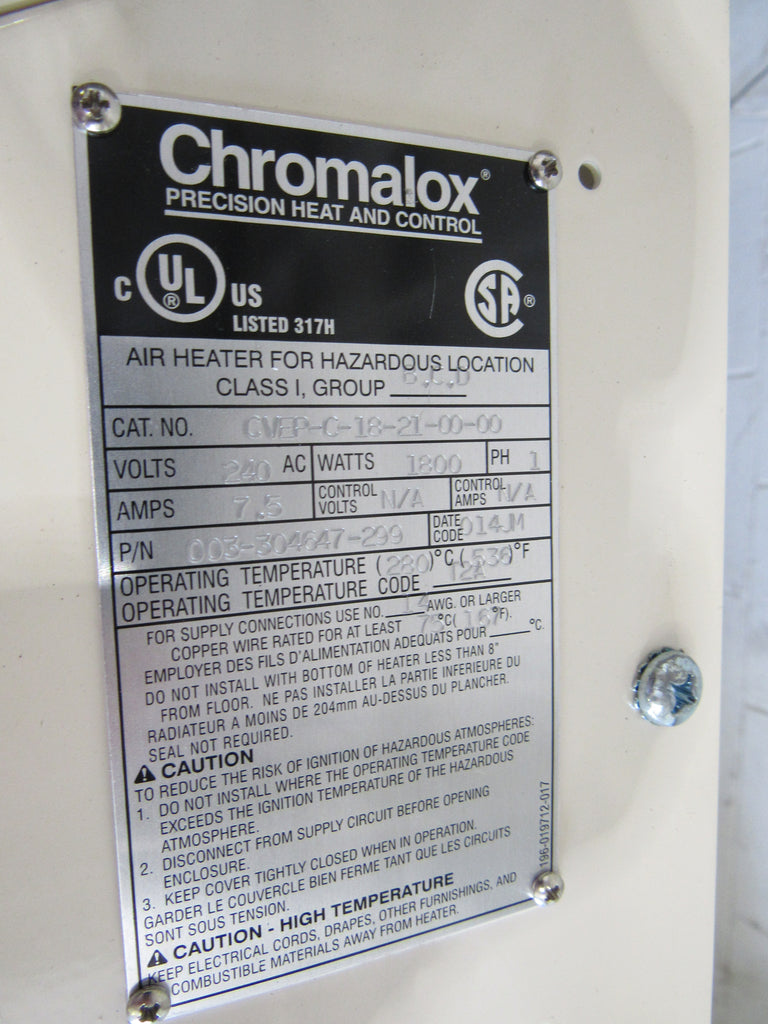 Chromalox XP Convection Heater CVEP-C-18-21-00-00 For Hazardous Locations