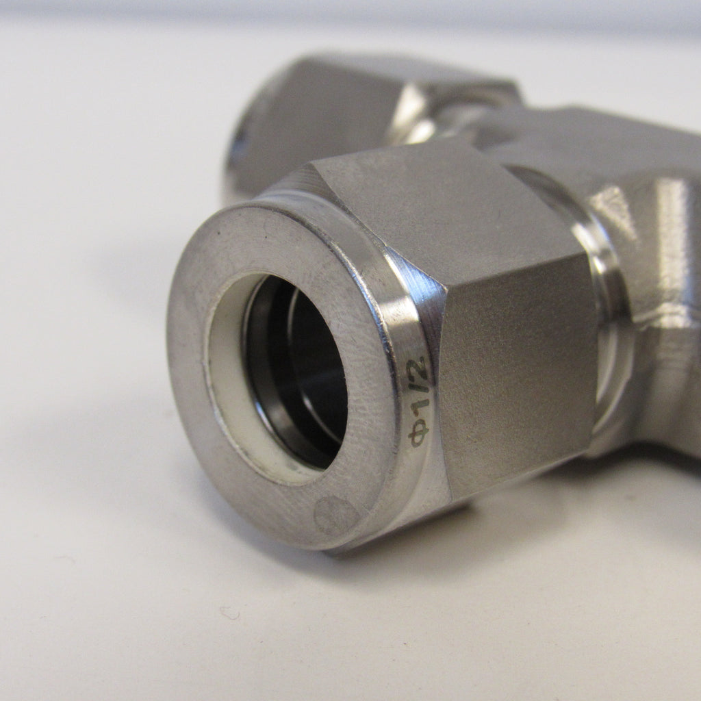 1/2 Tube Union Tee Compression Fitting (316 Stainless Steel)