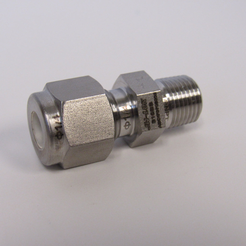 316 SS Compression Fitting, 1/4 Inch Tube X 1/8 Inch NPT Reducing Connector