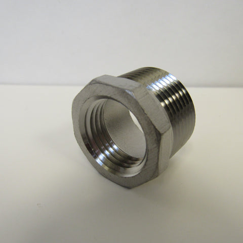 Stainless Steel Reducing Bushing, 304SS, Class 150 - 3/4 Inch X 1/2 Inch