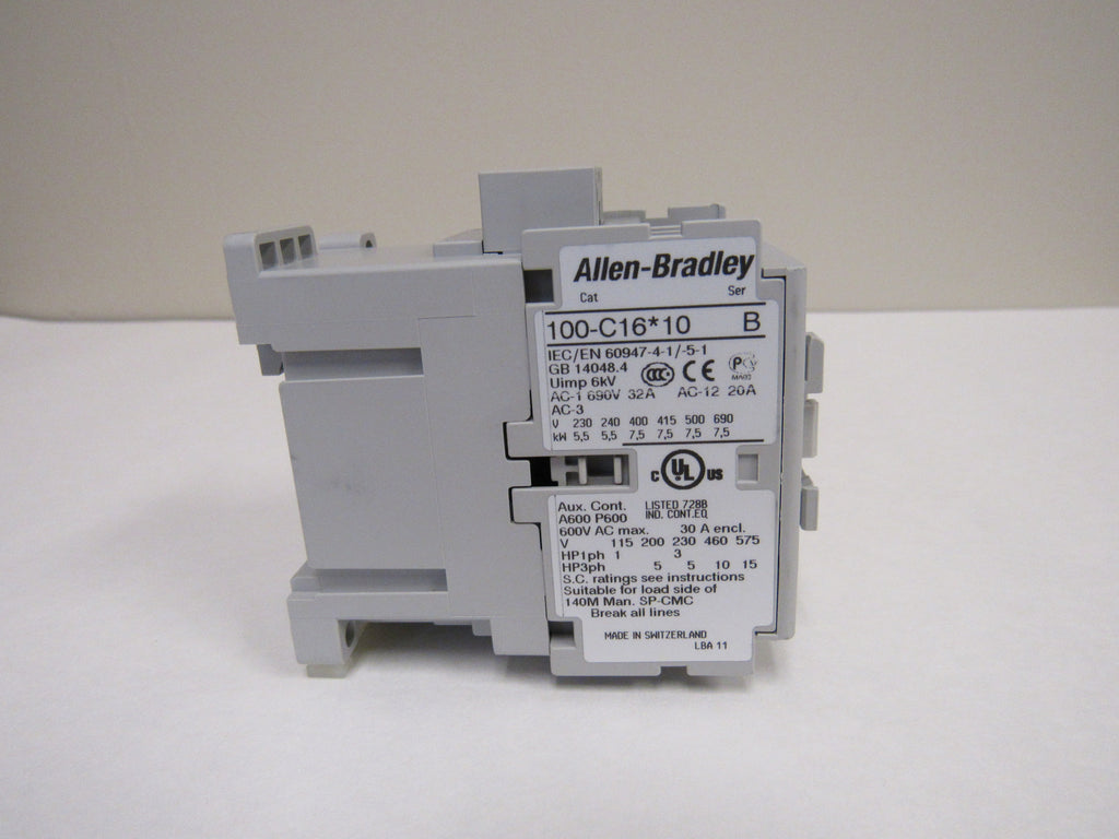 Allen-Bradley 100-C16J10 IEC Standard Contactor, 16 Amp, 24VAC Coil