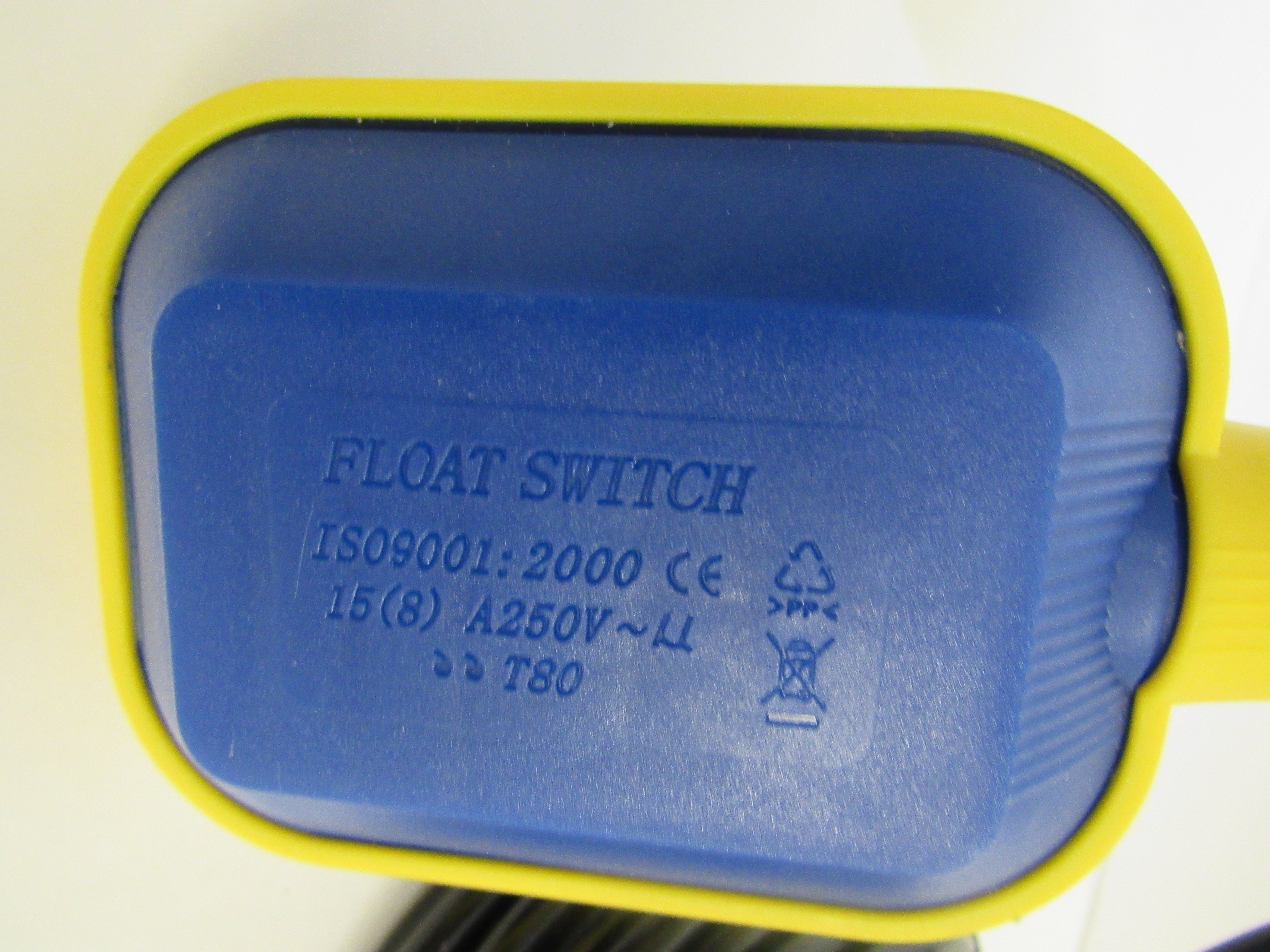 Float Level Controller Switch, 25 Ft. Cable with Weight, 125/250VAC, Normally Open