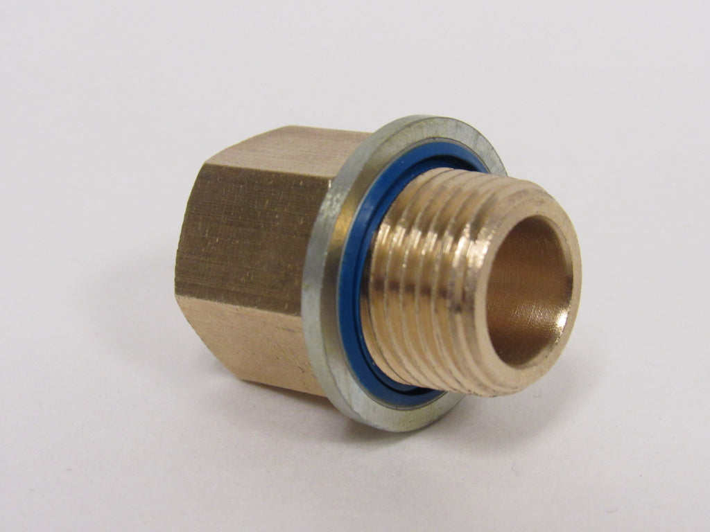 Brass Adapter - 1/4 Inch Female X 1/4 Inch BSPP Male with Sealing Washer