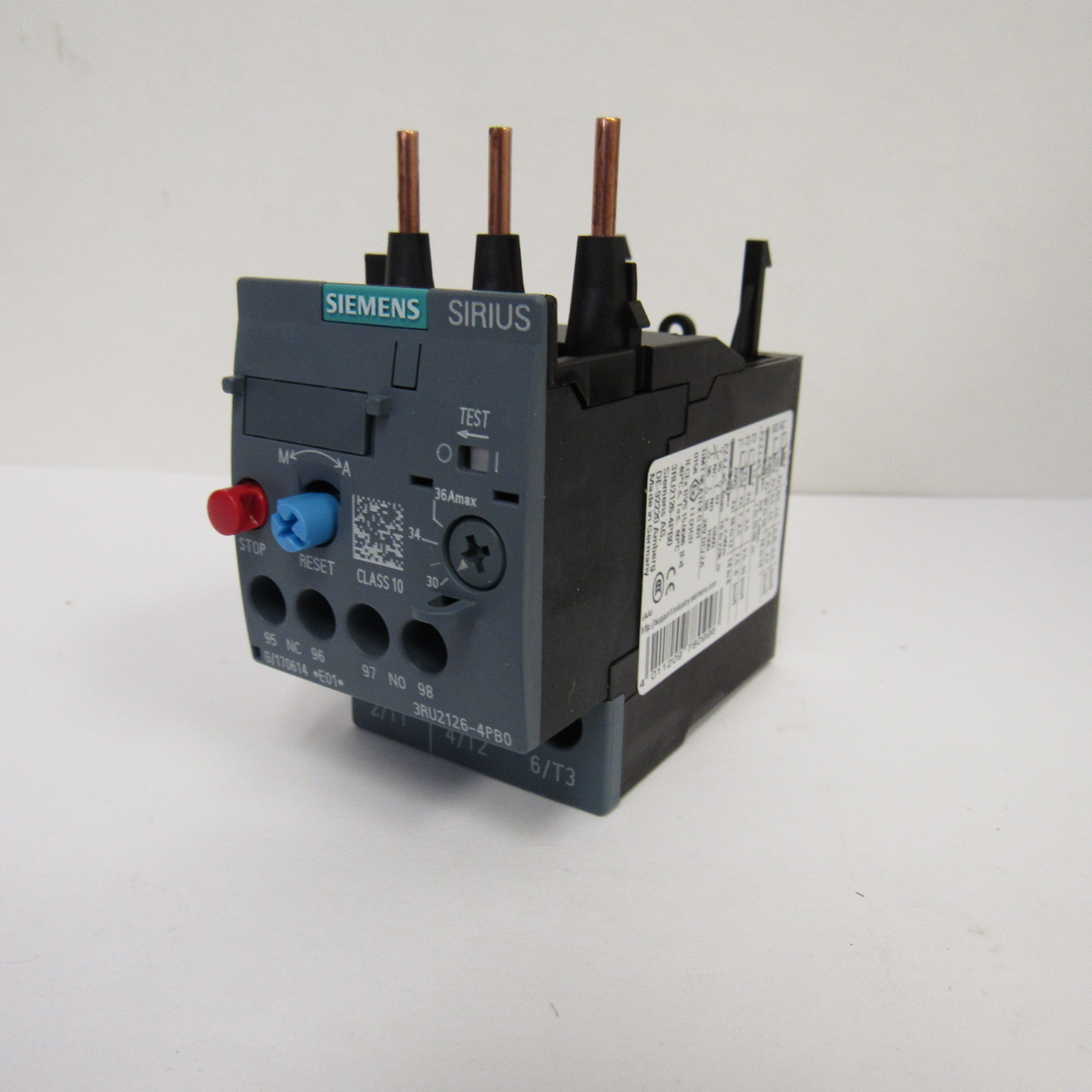 Siemens Sirius 3RU2116-1FB0 Thermal Overload Relay, 3.5-5.0 Amp