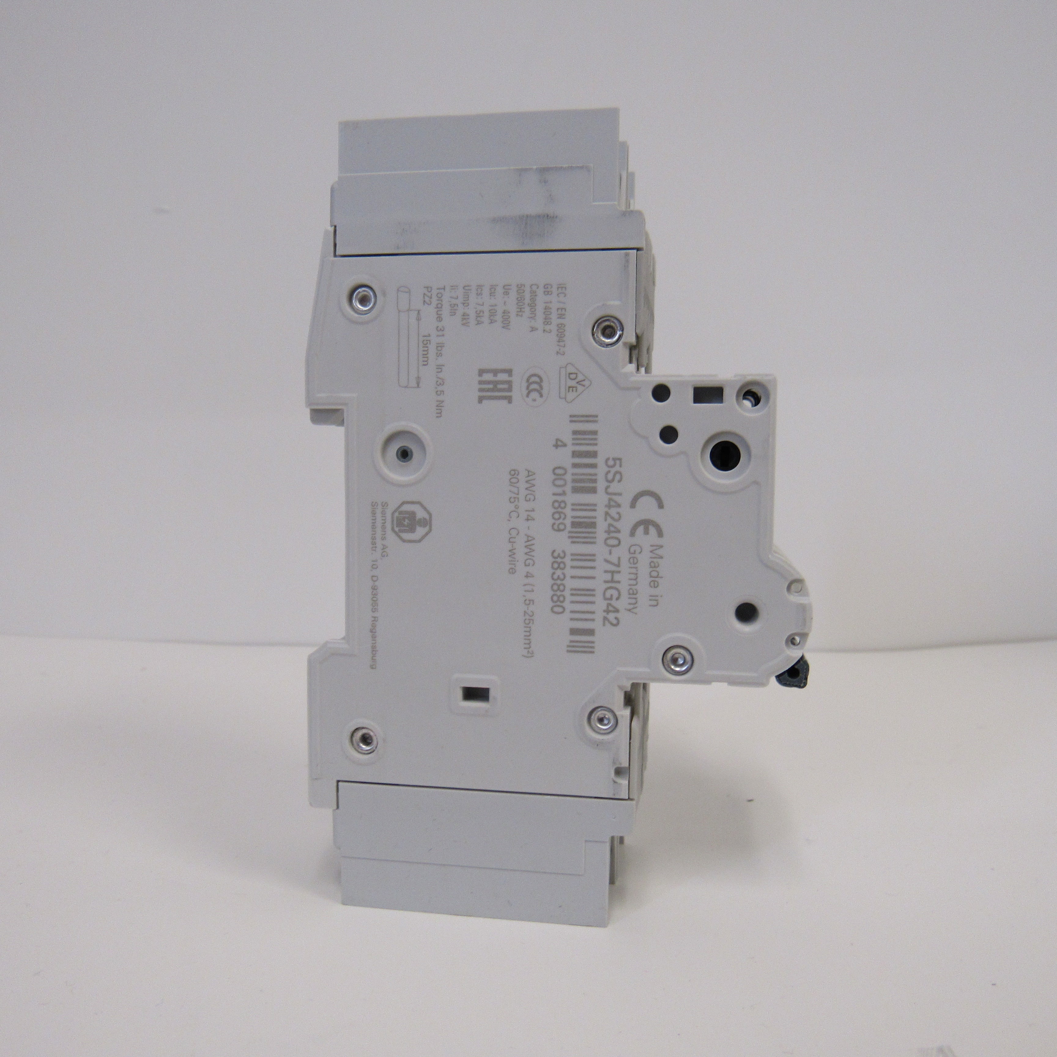 Siemens 5SJ4240-7HG42 Mini Circuit Breaker - 2 Pole - 480 V - 40 Amp