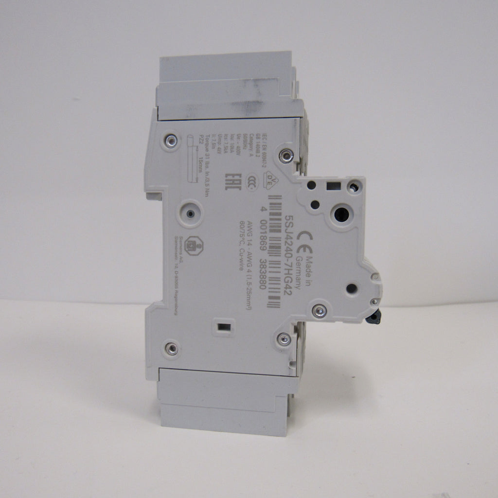 Siemens 5SJ4240-7HG42 Mini Circuit Breaker - 2 Pole - 480 V - 40 Amp