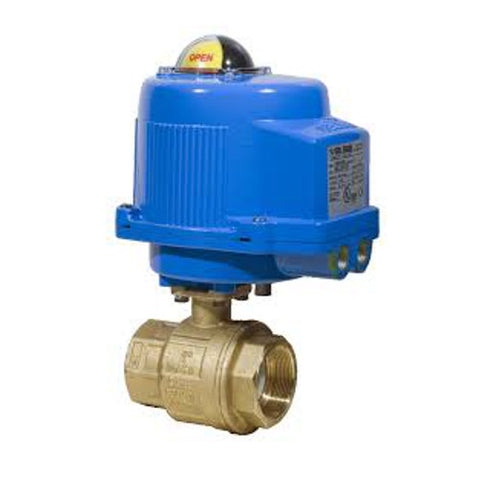 Bonomi M8E064-04 NPT Brass Ball Valve with Metal Electric Actuator, 100-240V with 4~20mA Positioning and Battery Backup