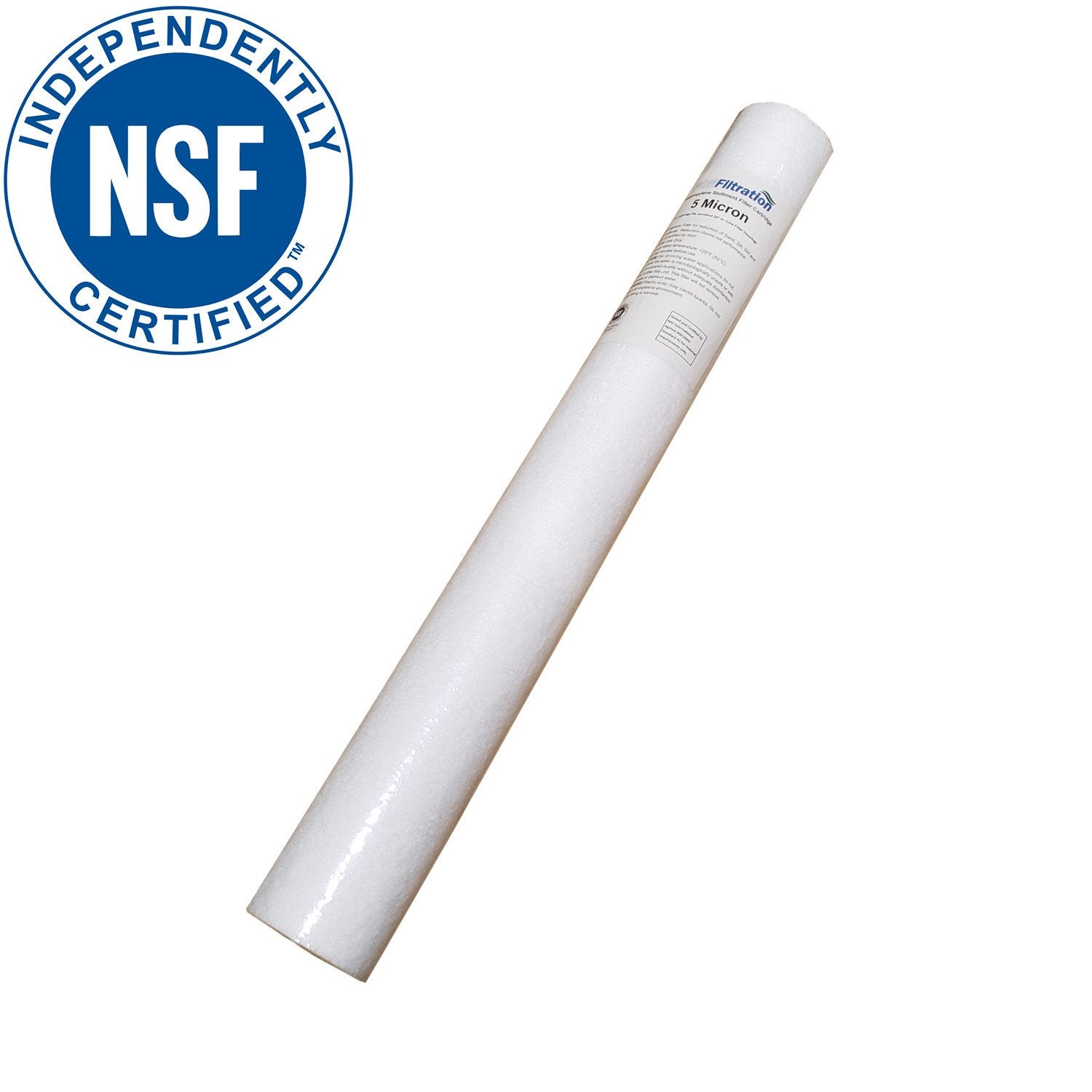 PRMFiltration PA201 20 Inch x 2.5 Inch 1 Micron Spun Polypropylene Sediment Filter Cartridges, NSF Certified