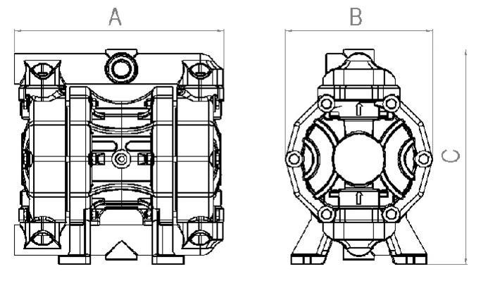 Fluimac Phoenix P50 AODD Pump - AL Body - 1/2" FNPT - 18.5 GPM - EPDM Seals