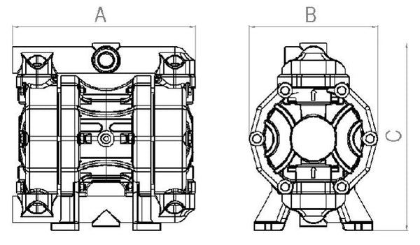 Fluimac Phoenix P0055a-m-dzd5-ab Aodd Pump - Al Body - 1 2