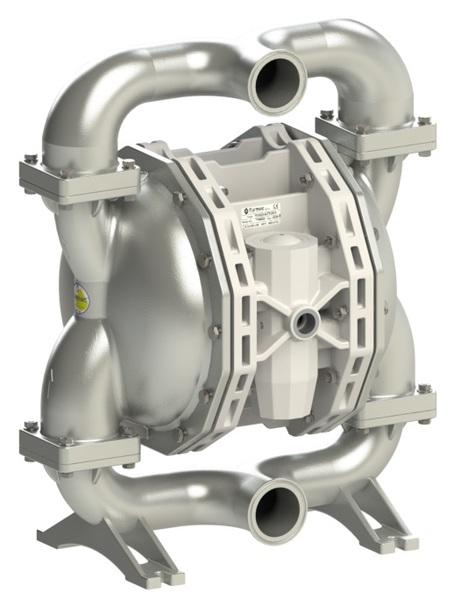Fluimac Phoenix PF700 AODD Pump - Food Grade - 316 SS Body - 2.5" Clamp - 185 GPM - PTFE Seals