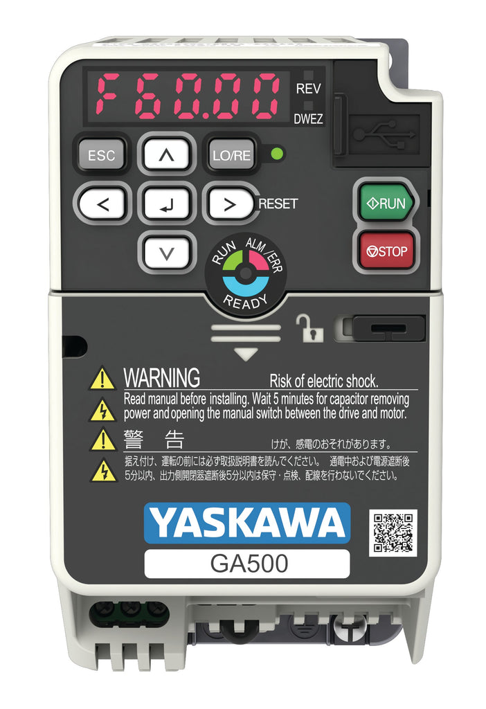 Yaskawa GA50UB002ABA 1/4 HP 230V 1 Phase Variable Frequency Drive