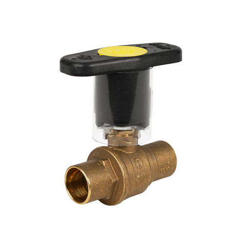 Jomar 100-416GIH 1-1/4 Inch Lead Free Brass Ball Valve, 2 Piece, Full Port, Solder Connection, Insulated Handle, 600 WOG