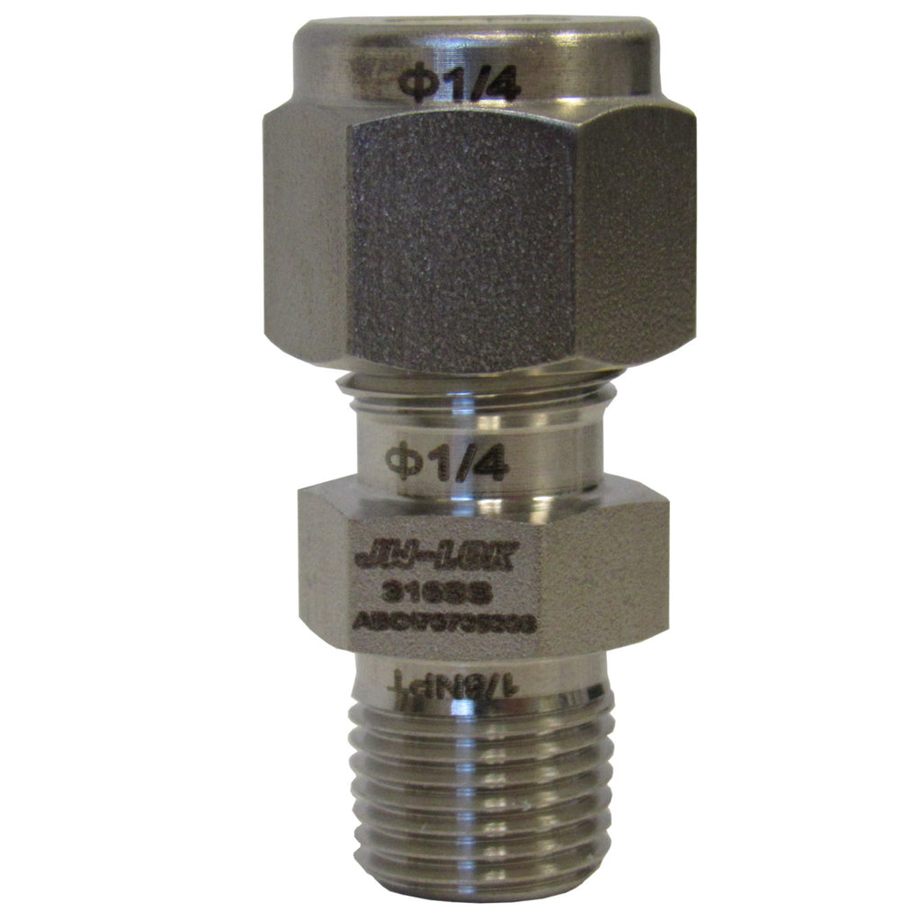 1/4 Tube X 1/8 MNPT Reducing Connector- 316 Stainless Steel