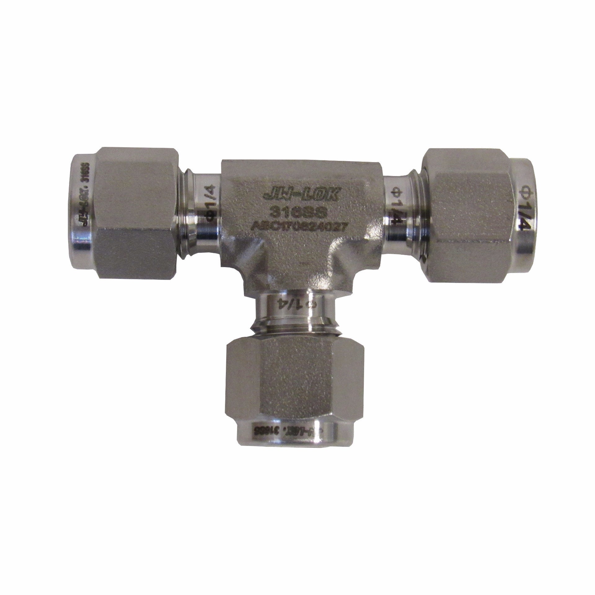 316 SS Compression Fitting, 1/4 Inch Tube Union Tee