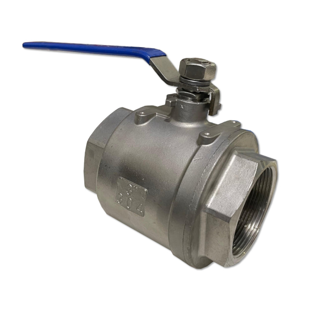 TANA 3 Inch Full Port Ball Valve Stainless Steel 304 Heavy Duty for Water, Oil, and Gas with Blue Vinyl Handle (3" NPT)