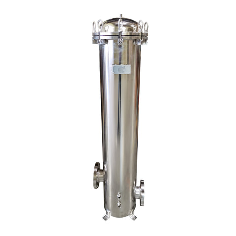 PRM 304 Stainless Steel 6 Cartridge Filter Housing, Uses 40" Cartridges, 3 Inch Flange In/Out
