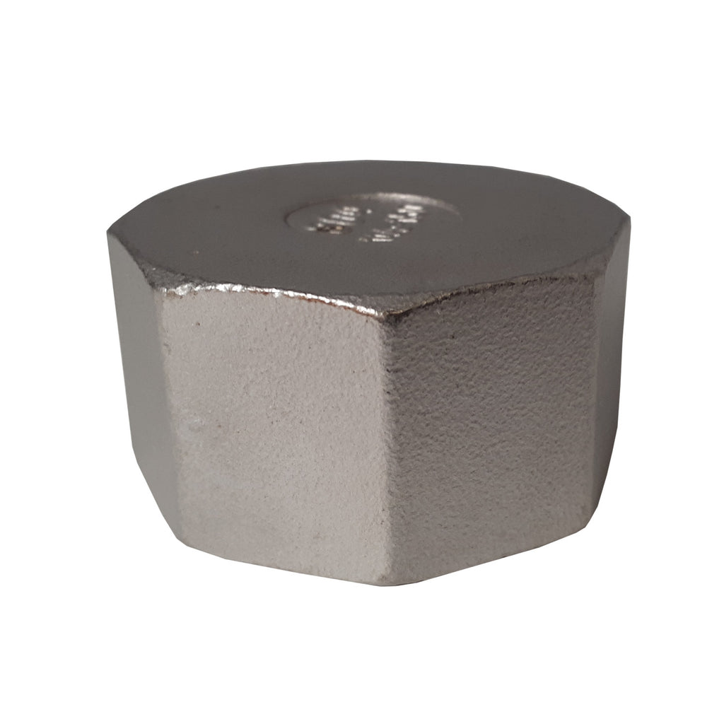 1-1/2 Inch NPT Threaded Stainless Steel Cap, 304 SS, 150#