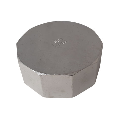 3 Inch NPT Threaded Stainless Steel Cap, 304 SS, 150#