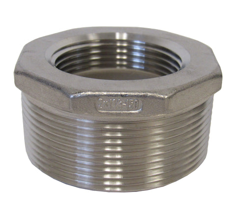Stainless Steel Reducing Bushing, 304SS, Class 150 - 2 Inch X 1-1/4 Inch