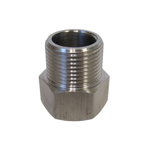 Stainless Steel Adapter, 1/2 Inch NPT Female X 1/2 Inch BSPP Male with Sealing Washer
