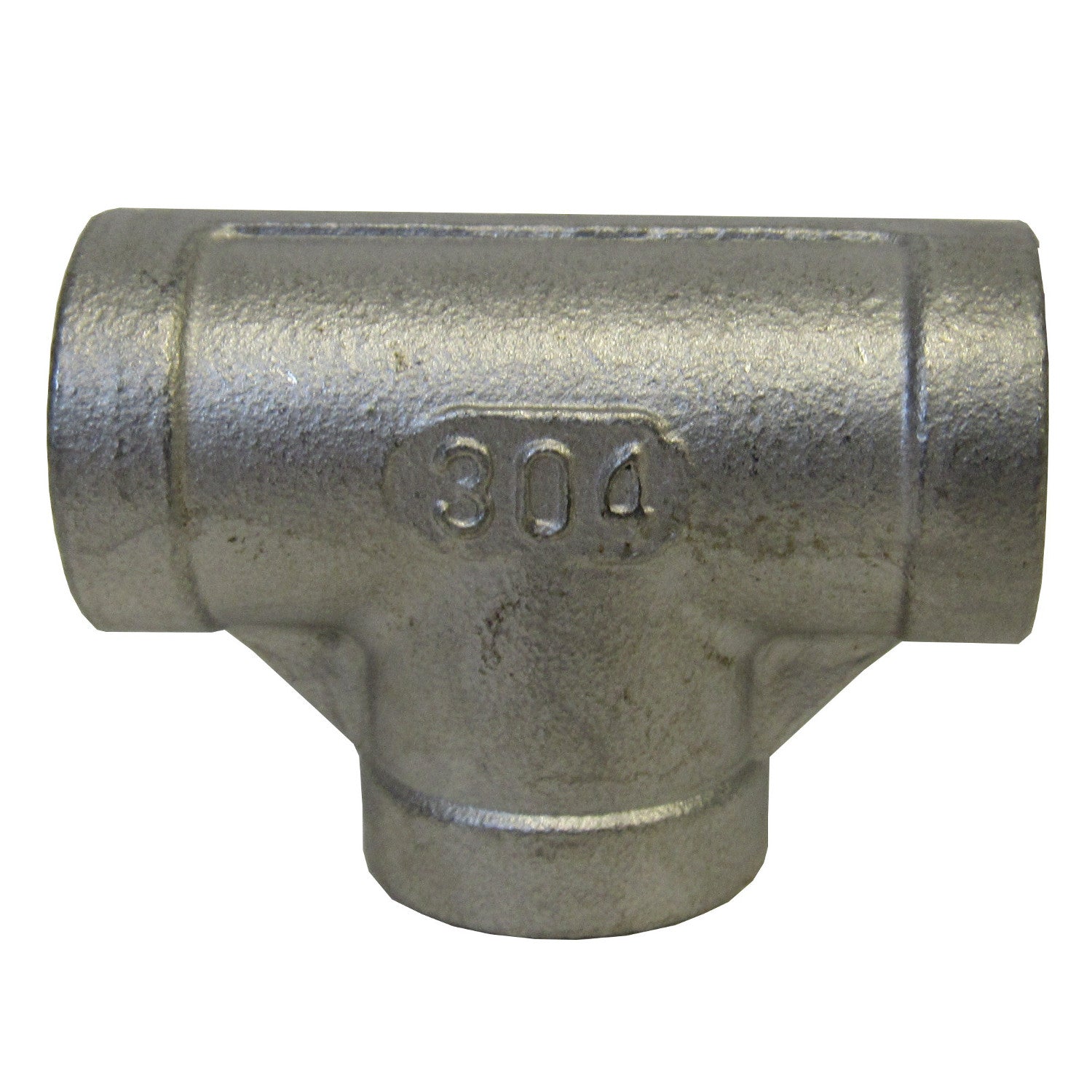 304 Stainless Steel Straight Tee, Class 150, 1-1/2 Inch NPT Thread
